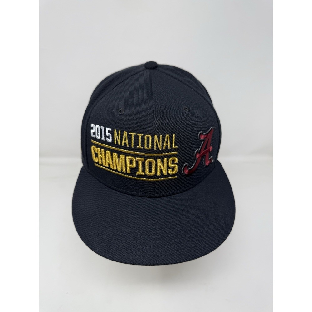 Nike Alabama Crimson Tide 2015 National Champions Snapback Hat Black Dri-FIT Cap - Picture 2 of 8